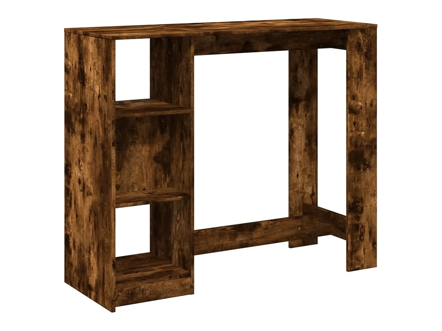 Mesa alta con estante roble ahumado 124x46x103,5 cm
