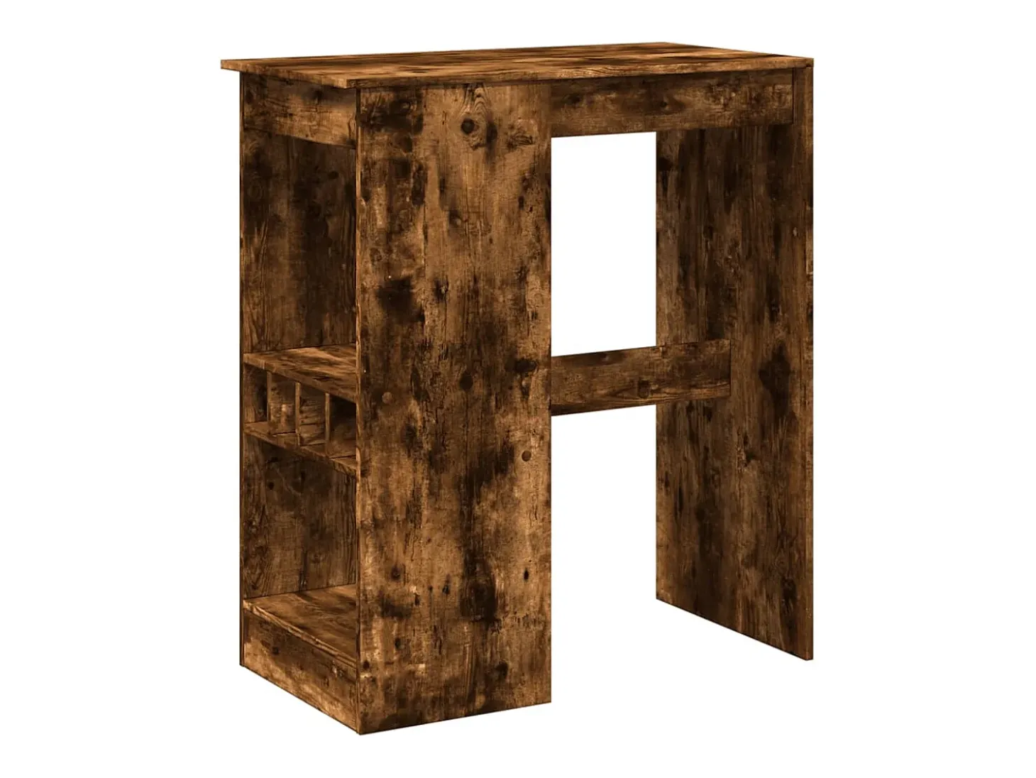 Mesa alta con estantes madera roble ahumado 90x47,5x103,5 cm