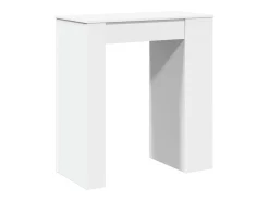 Mesa alta con estantes madera ingeniería blanca 95x47x103,5 cm