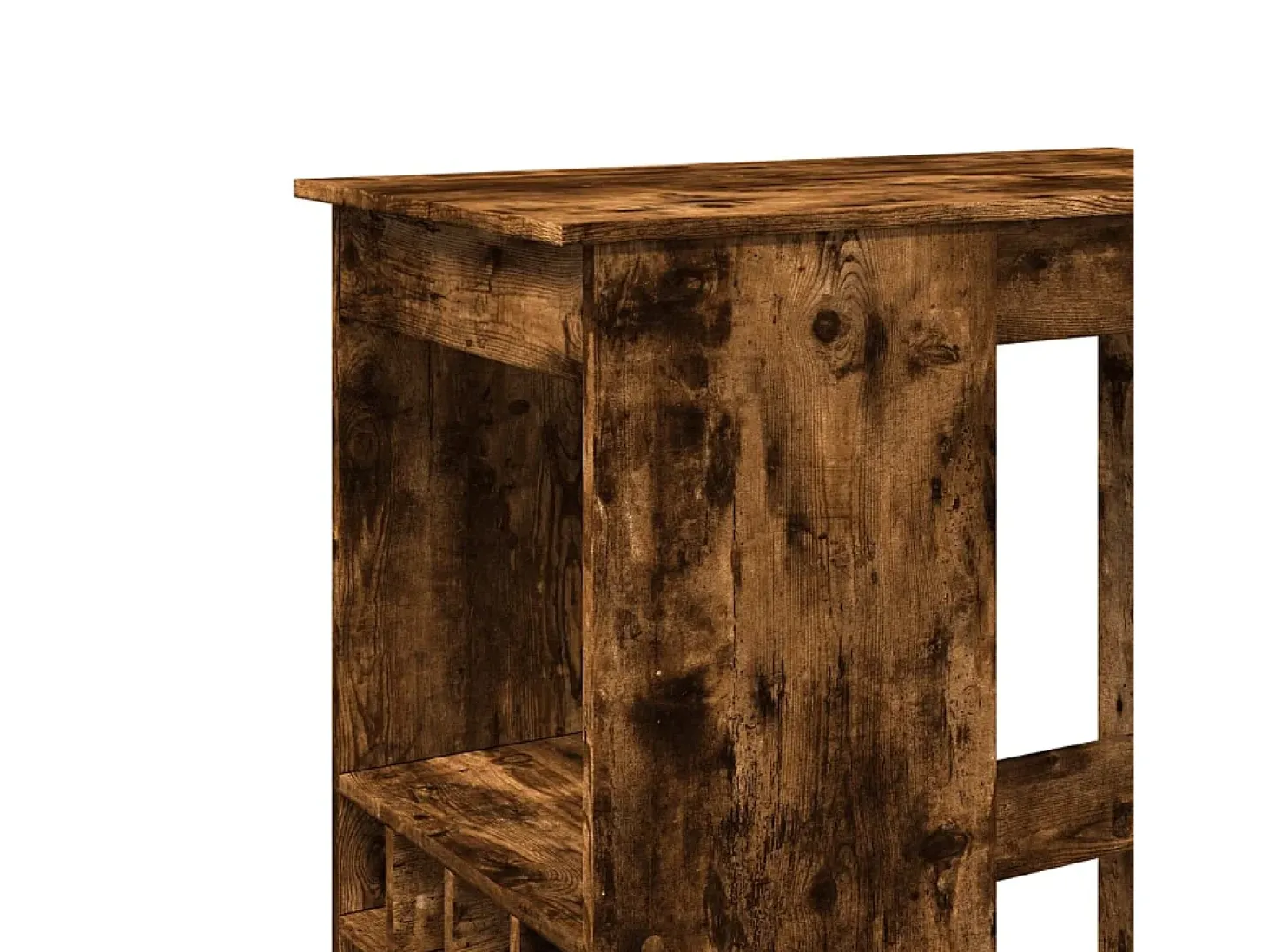Mesa alta con estantes madera roble ahumado 90x47,5x103,5 cm