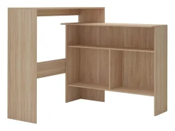 Mesa alta de bar con 2 tableros roble 130x40x120 cm ES848538