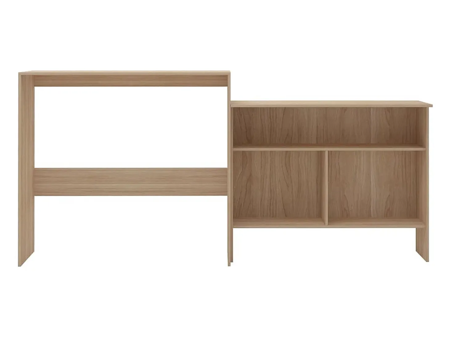 Mesa alta de bar con 2 tableros roble 130x40x120 cm ES848538