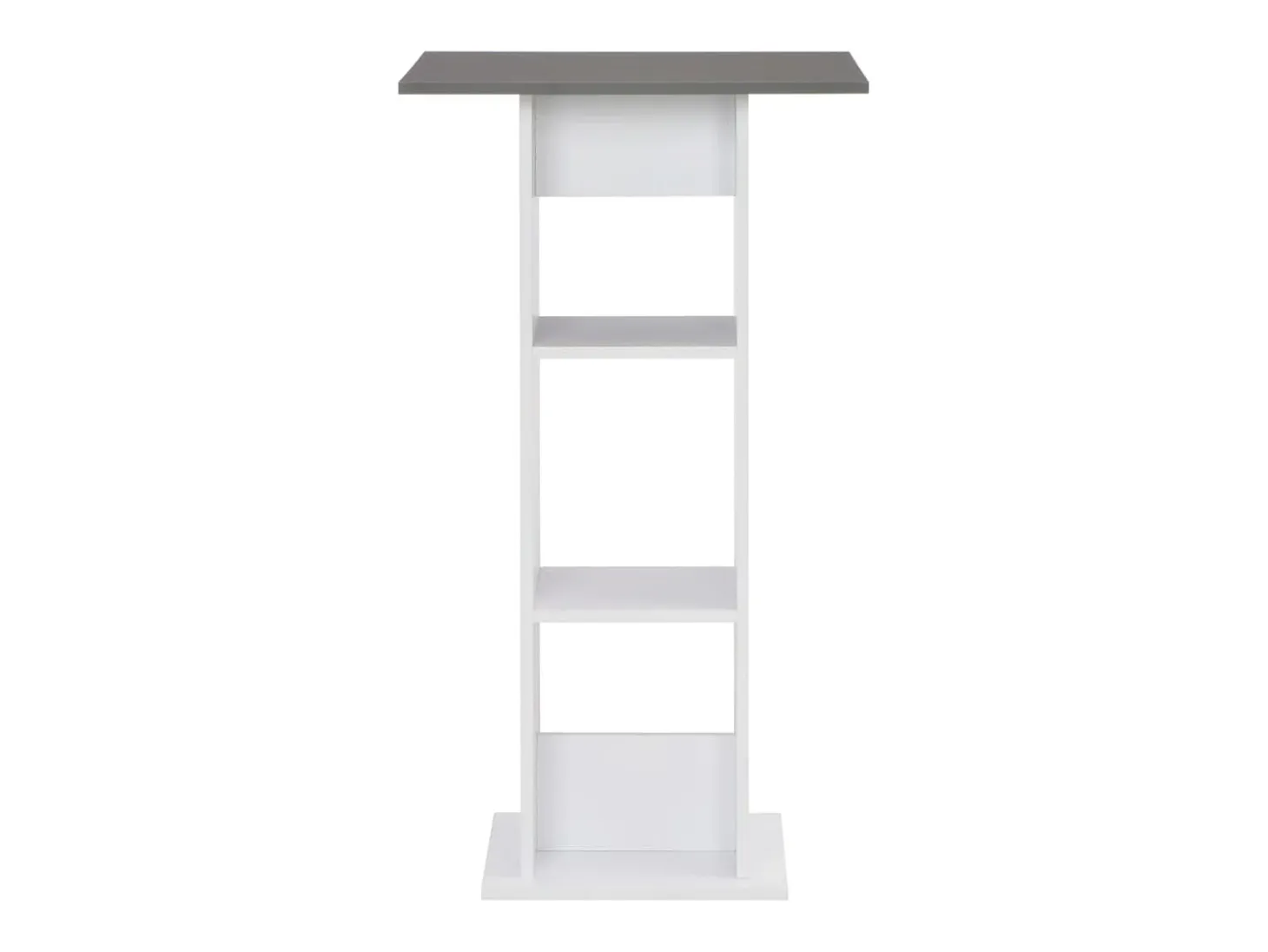 Mesa alta de cocina blanco y gris antracita 60x60x110 cm ES341234