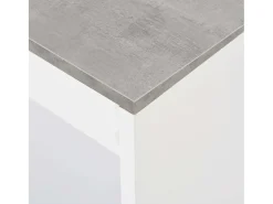 Mesa alta de cocina con estantería blanca 110x50x103 cm ES160225