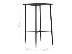Mesa alta de cocina MDF negro 60x60x111 cm