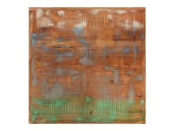 Mesa alta de hierro y madera maciza reciclada 55x55x107 cm