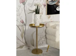 Mesa alta redonda de metal dorado 51x100cm Doha
