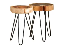 Mesa auxiliar - marrón Madera - 32 x 32 cm - VIVOSSA