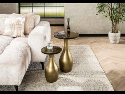 Mesa auxiliar - oro Cristal - 40 x 40 cm - MOKKA