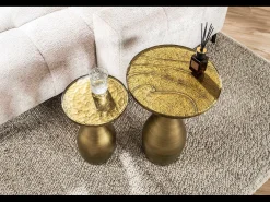 Mesa auxiliar - oro Cristal - 40 x 40 cm - MOKKA