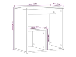 Mesa auxiliar 2 uds madera ingeniería marrón roble 50x30x50 cm
