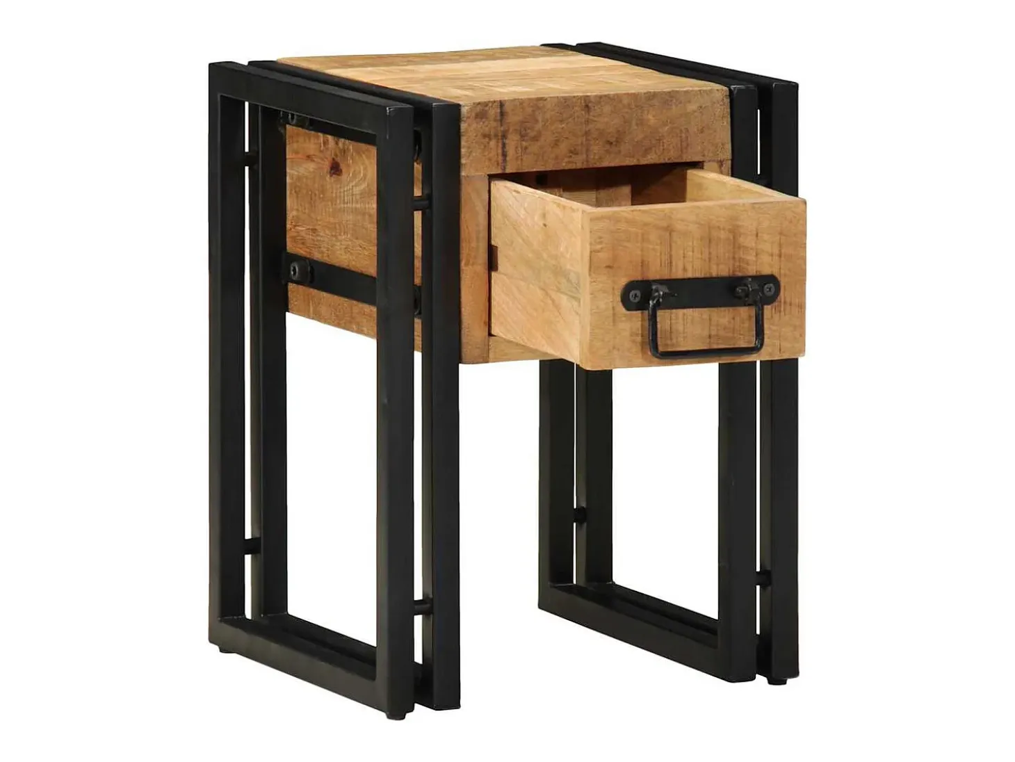 Mesa auxiliar 30 x 30 x 40 cm Madera de mango sólido y metal
