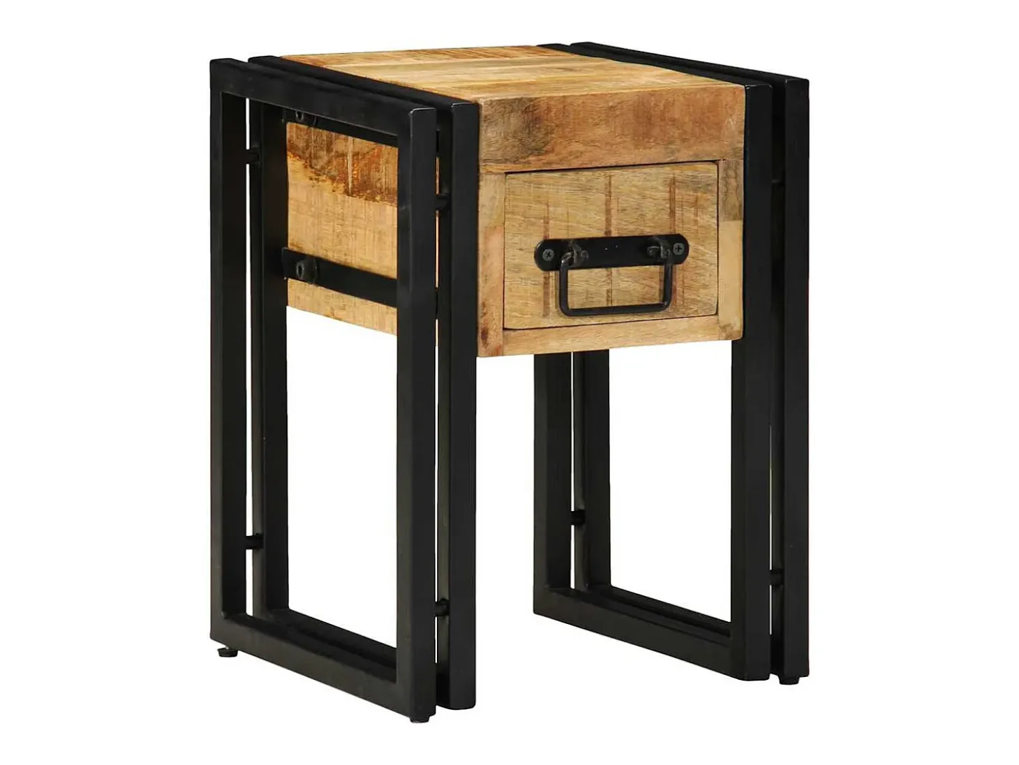 Mesa auxiliar 30 x 30 x 40 cm Madera de mango sólido y metal