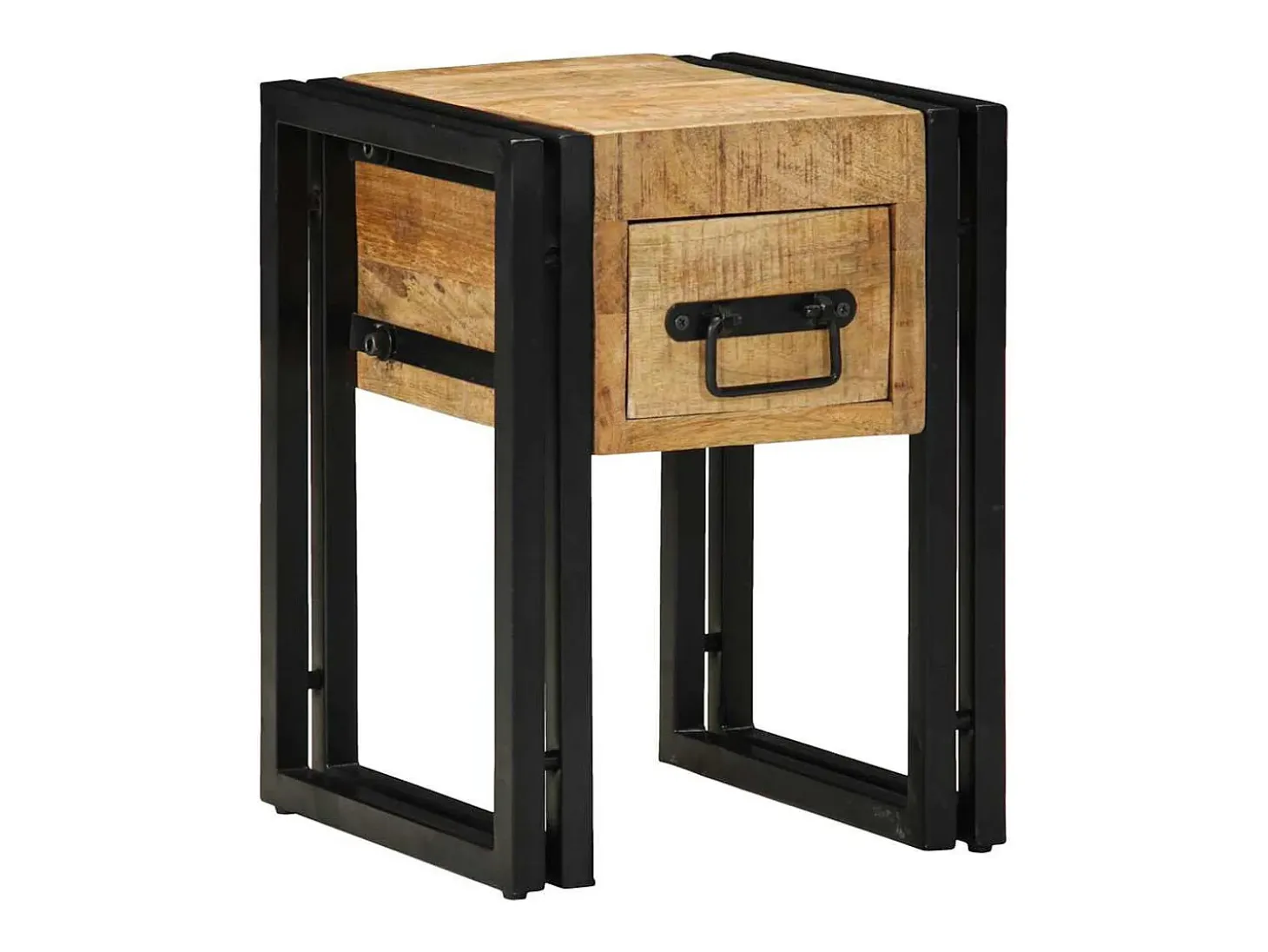 Mesa auxiliar 30 x 30 x 40 cm Madera de mango sólido y metal