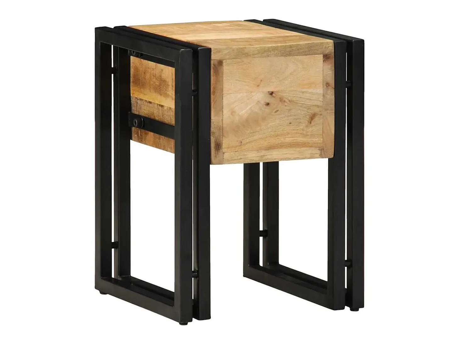 Mesa auxiliar 30 x 30 x 40 cm Madera de mango sólido y metal