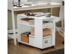 Mesa Auxiliar con 2 Estantes, Consola,Mesita de Noche con Ruedas FBT34-W SoBuy ES