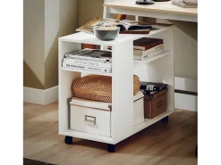 Mesa Auxiliar con 2 Estantes, Consola,Mesita de Noche con Ruedas FBT34-W SoBuy ES