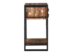 Mesa Auxiliar con cajón Multicolor Madera reciclada maciza