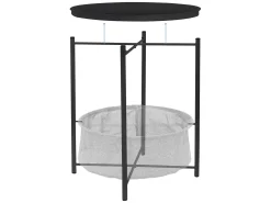 Mesa auxiliar con cesta Mesa de centro Mesa bandeja Mesa de sofá Metal Ø 43cm