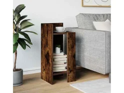 Mesa auxiliar con estante roble ahumado 25,5x27x60 cm