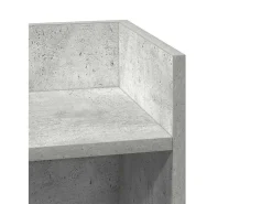Mesa auxiliar con estante gris hormigón 25,5x27x60 cm