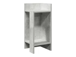 Mesa auxiliar con estante gris hormigón 25,5x27x60 cm
