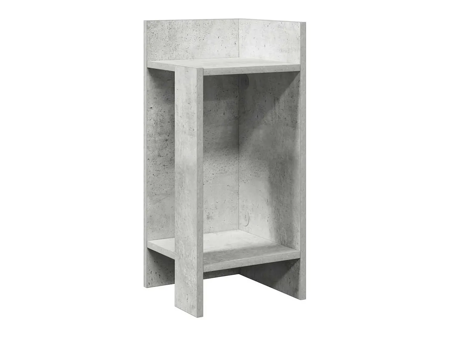 Mesa auxiliar con estante gris hormigón 25,5x27x60 cm