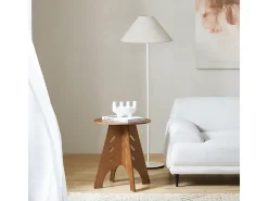 Mesa Auxiliar con Juntas de Espiga Mesita de Noche Mesa de Centro para Salón y Dormitorio 36 x 36 x 55 cm Marrón HFBT01-BR SoBuy ES