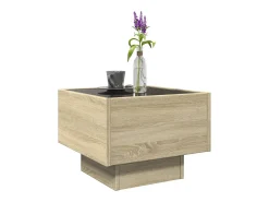 Mesa auxiliar con LED madera ingeniería roble Sonoma 40x40x30cm