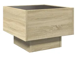 Mesa auxiliar con LED madera ingeniería roble Sonoma 40x40x30cm