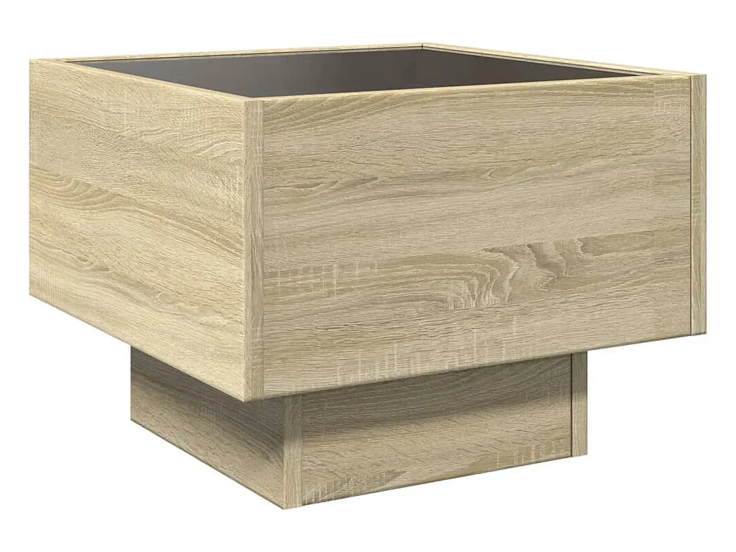 Mesa auxiliar con LED madera ingeniería roble Sonoma 40x40x30cm