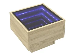 Mesa auxiliar con LED madera ingeniería roble Sonoma 40x40x30cm
