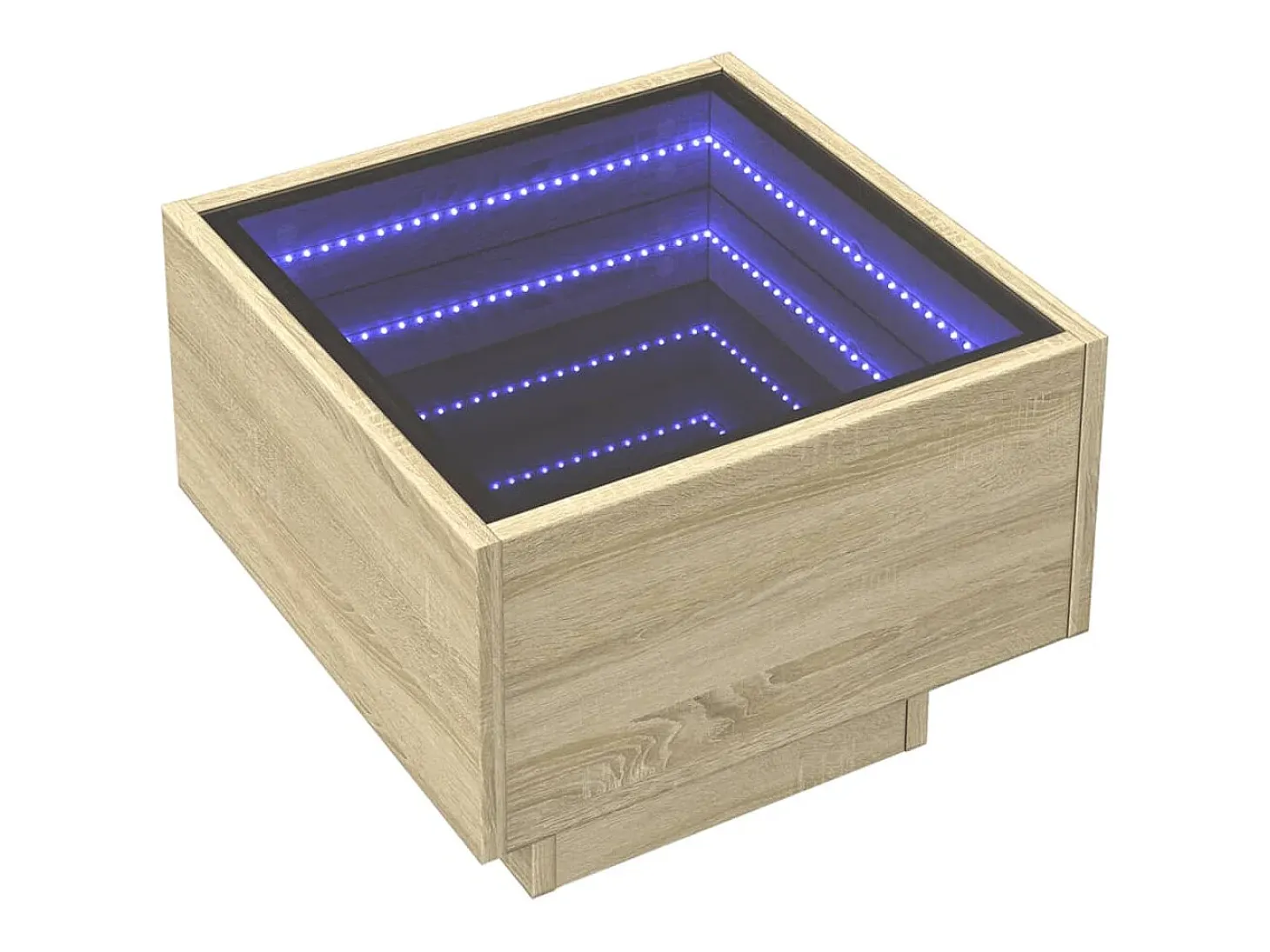 Mesa auxiliar con LED madera ingeniería roble Sonoma 40x40x30cm