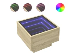 Mesa auxiliar con LED madera ingeniería roble Sonoma 40x40x30cm