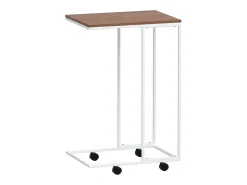 Mesa auxiliar con ruedas contrachapado blanco 40x30x63,5 cm