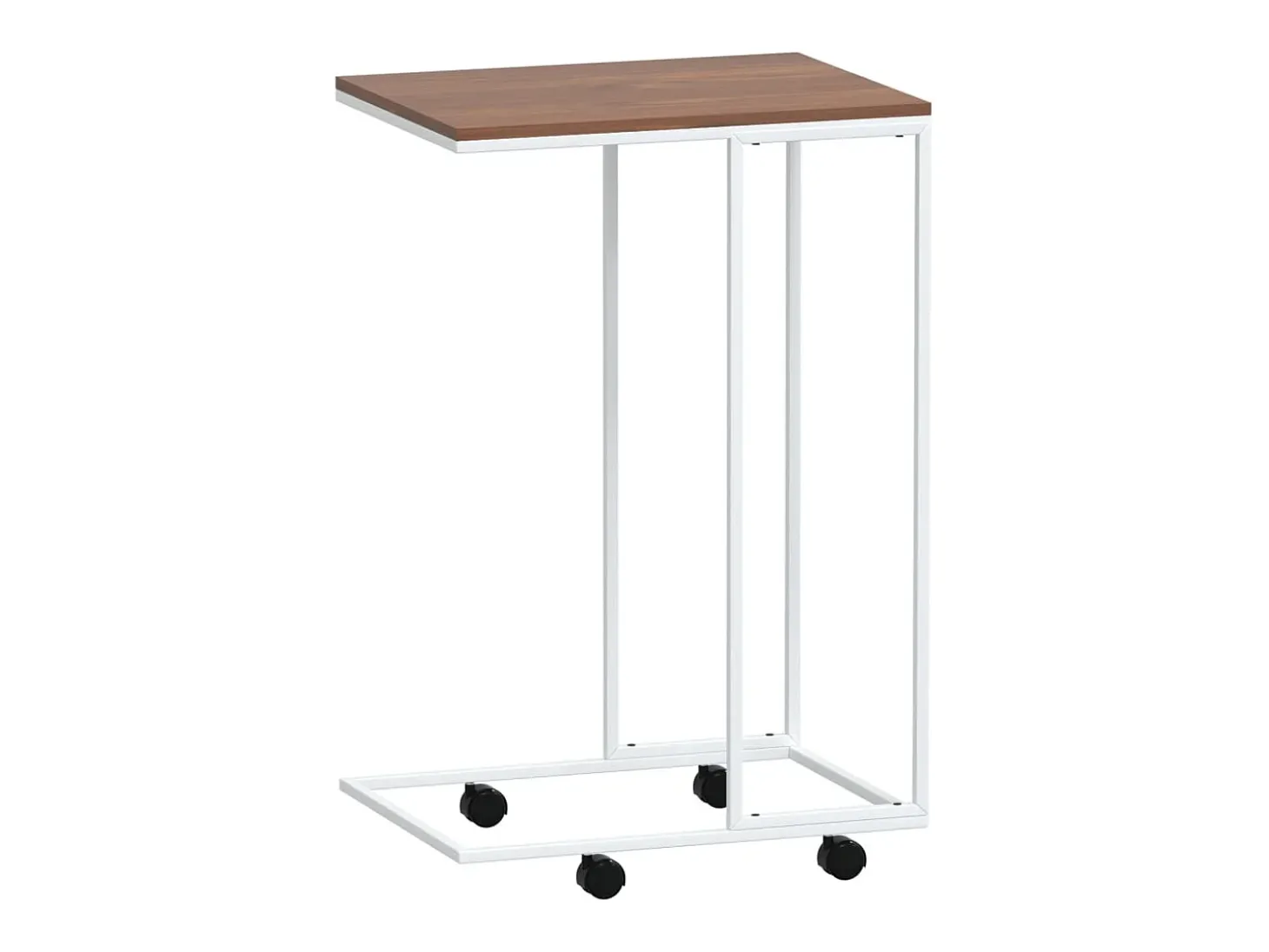 Mesa auxiliar con ruedas contrachapado blanco 40x30x63,5 cm
