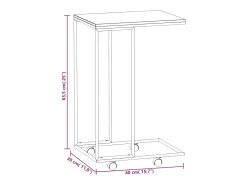 Mesa auxiliar con ruedas contrachapado blanco 40x30x63,5 cm