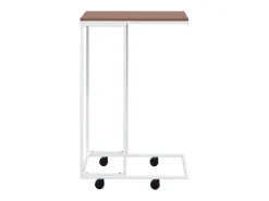 Mesa auxiliar con ruedas contrachapado blanco 40x30x63,5 cm