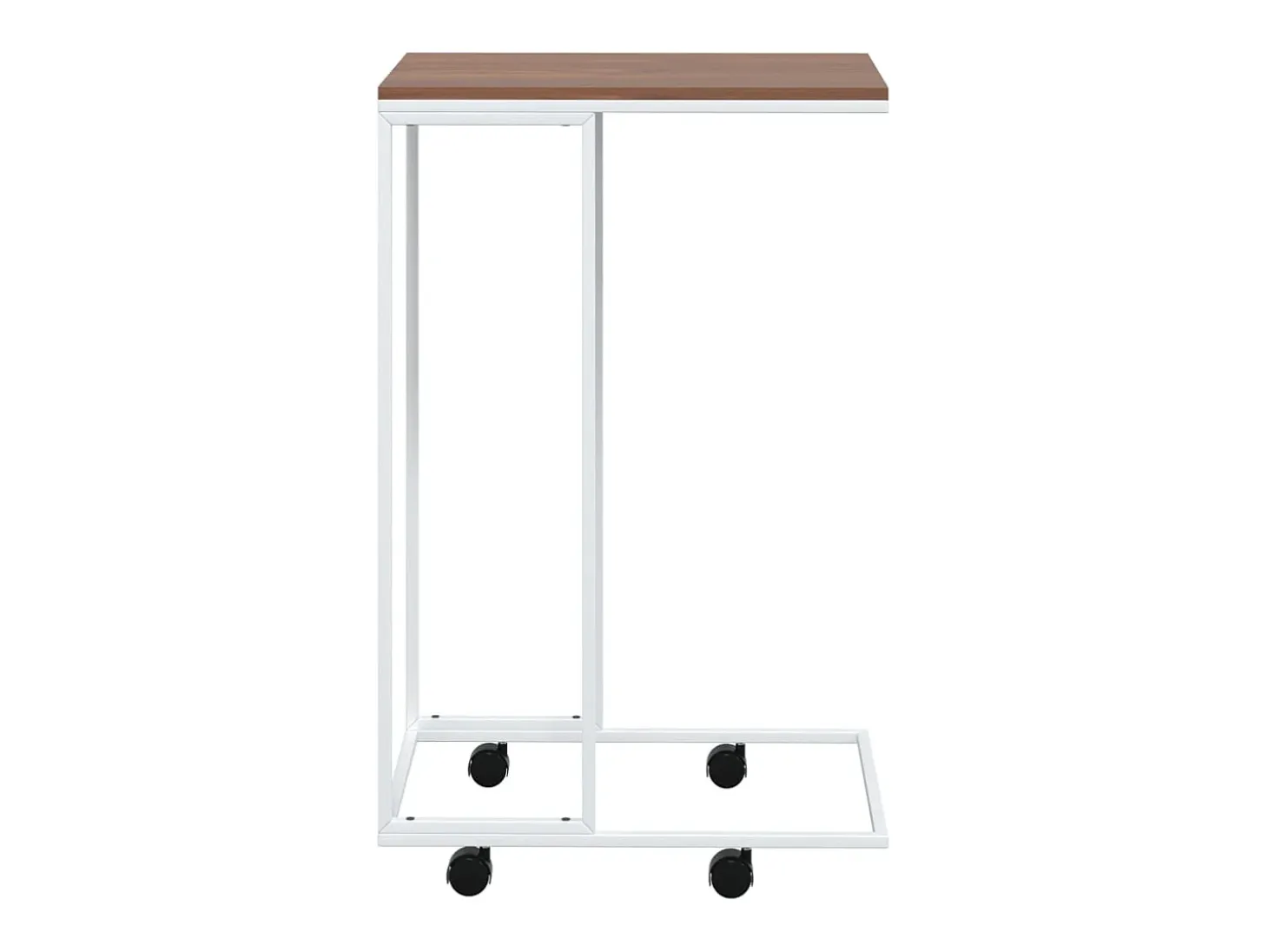 Mesa auxiliar con ruedas contrachapado blanco 40x30x63,5 cm