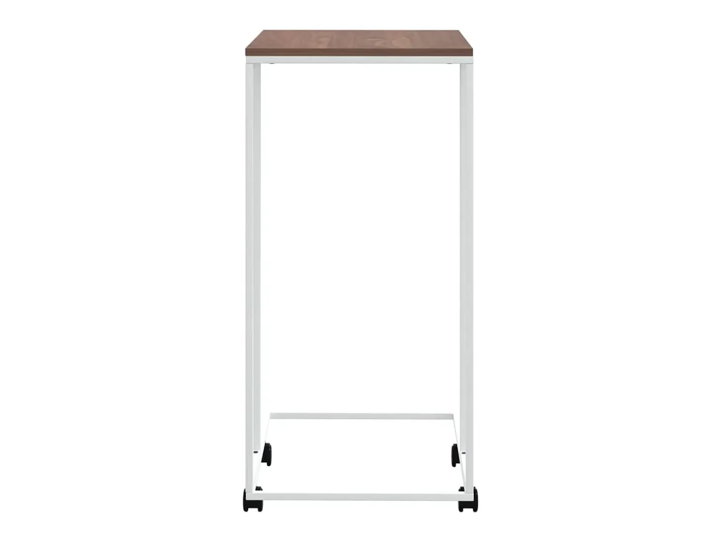 Mesa auxiliar con ruedas contrachapado blanco 40x30x63,5 cm