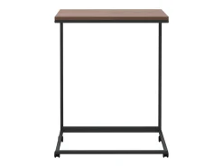 Mesa auxiliar con ruedas de contrachapado negro 55x35x70 cm