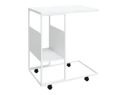 Mesa auxiliar con ruedas madera ingeniería blanco 55x36x63,5 cm ES477691