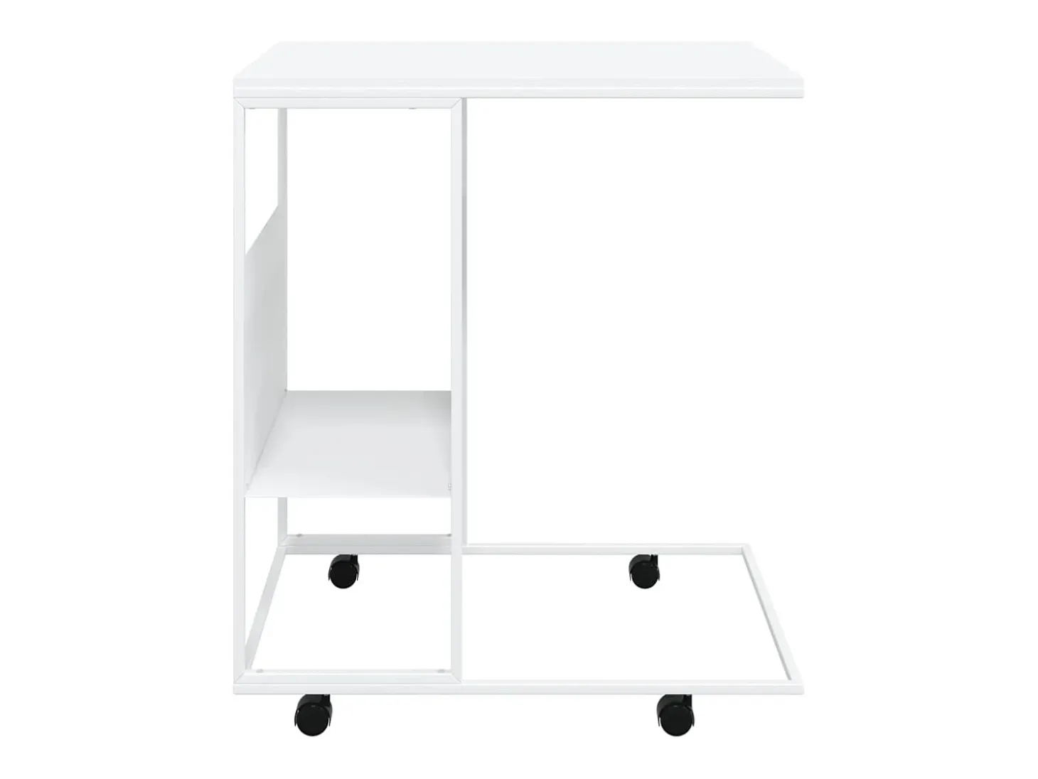 Mesa auxiliar con ruedas madera ingeniería blanco 55x36x63,5 cm ES477691
