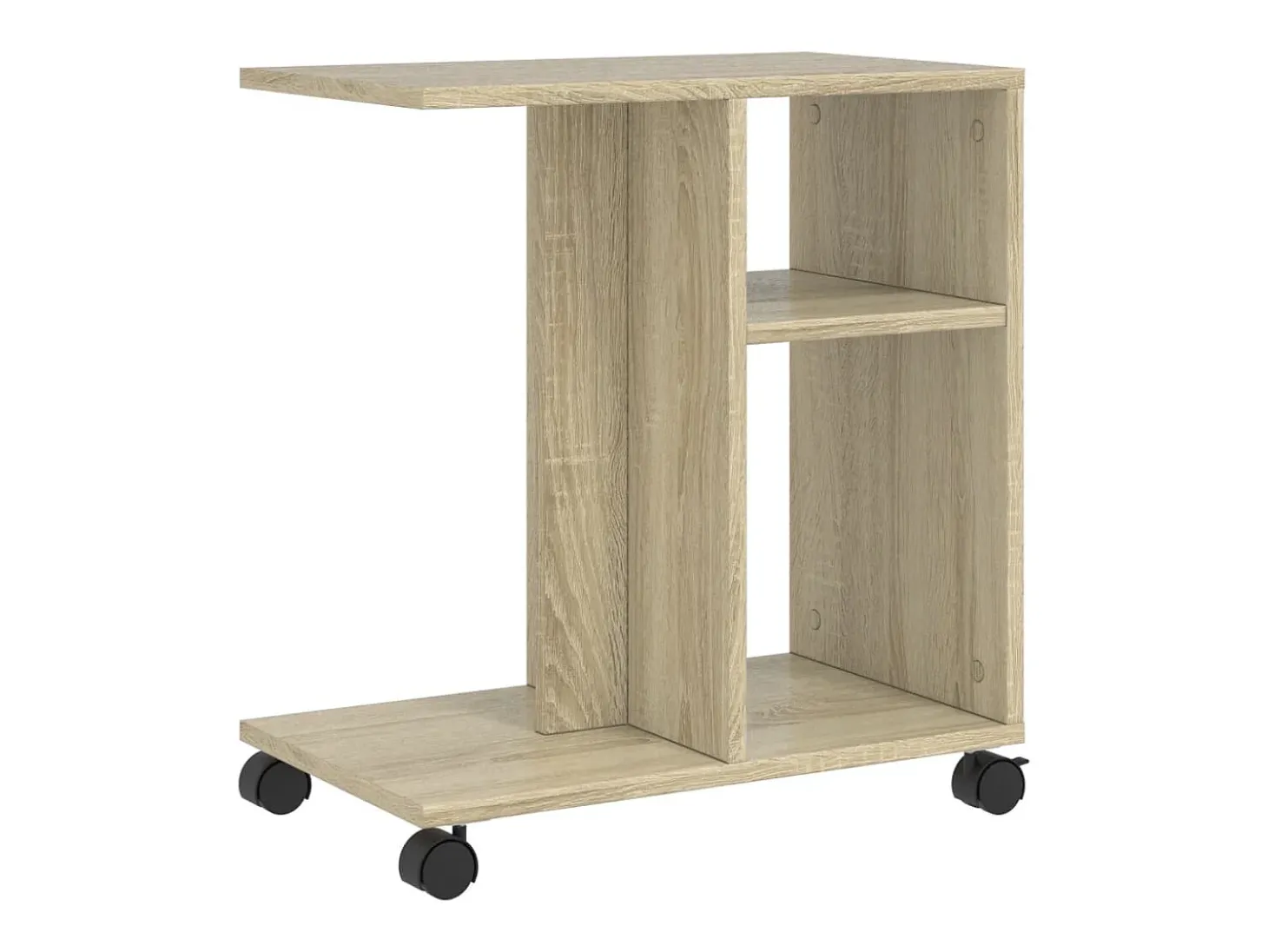 Mesa auxiliar con ruedas madera ingeniería Sonoma 50x30x55 cm