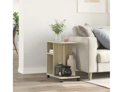 Mesa auxiliar con ruedas madera ingeniería Sonoma 50x30x55 cm
