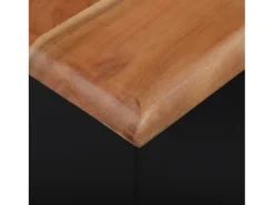 Mesa auxiliar con taburete flor metal/madera natural/negro WOMO-DESIGN