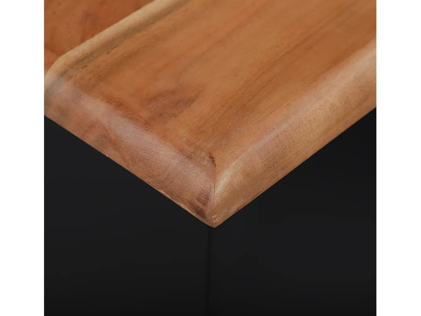 Mesa auxiliar con taburete flor metal/madera natural/negro WOMO-DESIGN