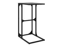 Mesa auxiliar con vidrio transparente acero 40x30x61,5 cm