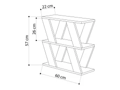 Mesa auxiliar de 3 estantes L60 cm - Lazena