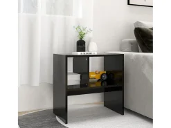 Mesa auxiliar de madera contrachapada negro 50x30x50 cm